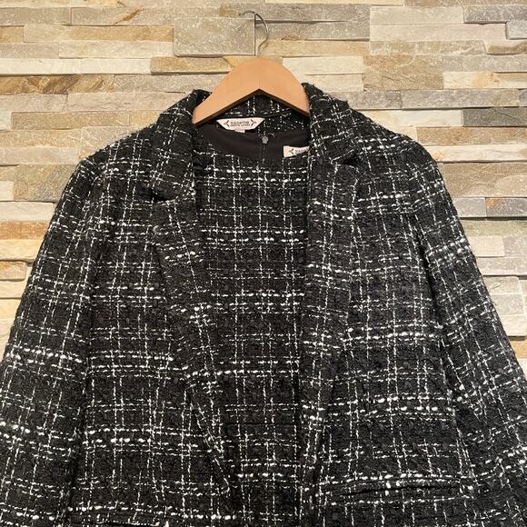 Nanette Lepore Tweed Blazer & Dress Set | 2 Piece Suit, Black White Career S NWT - Picture 14 of 14